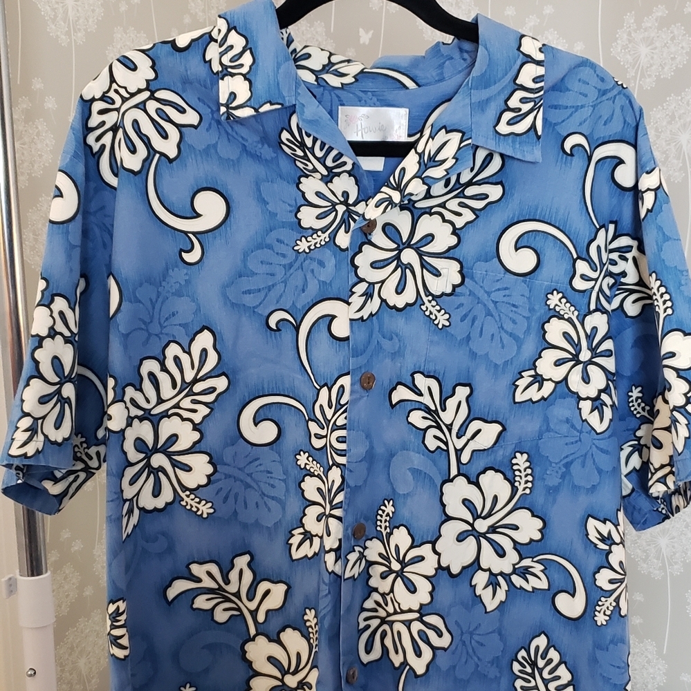 Howie xl short sleeve tropical button down shirt